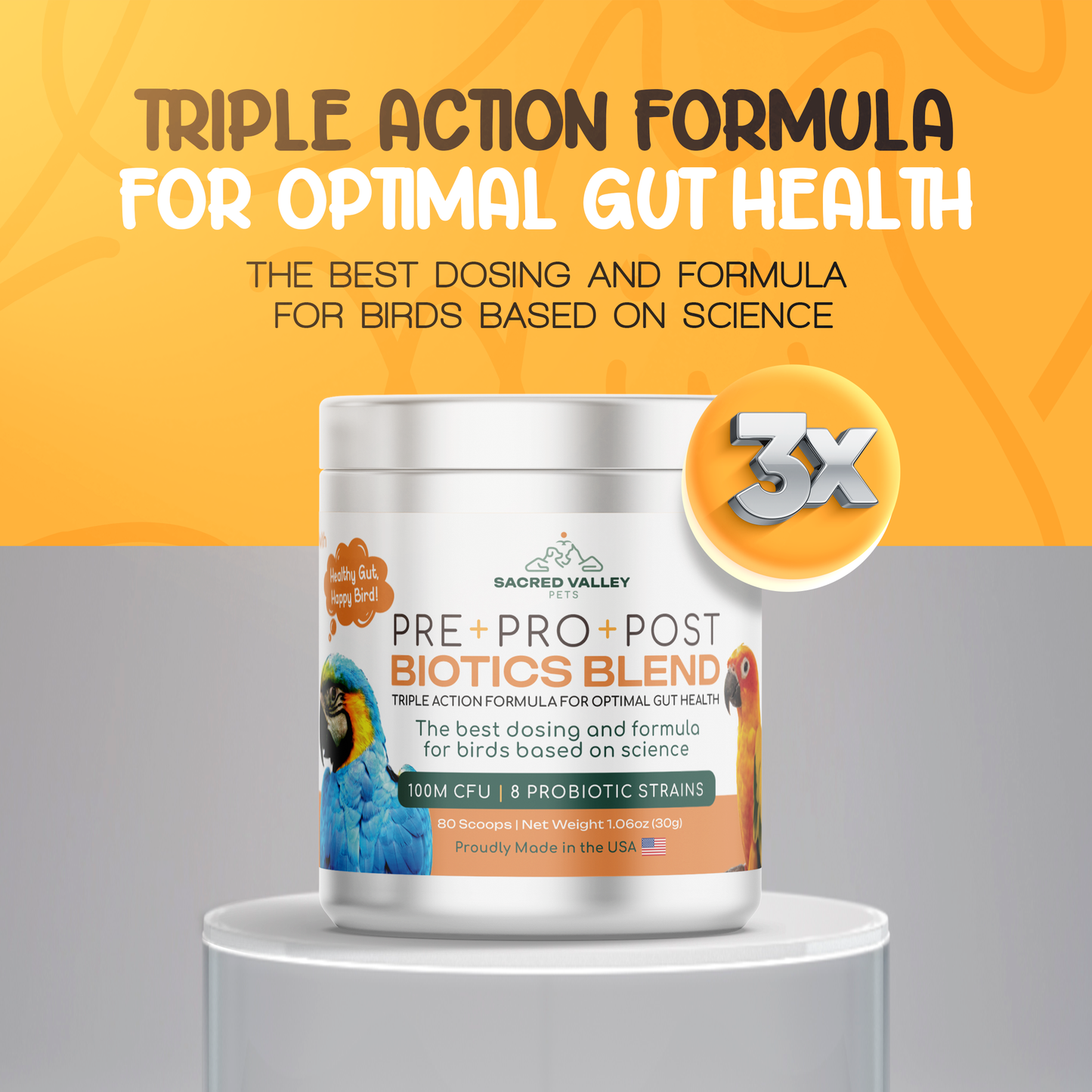 Pre+Pro+Post Biotics Blend for Parrots - 1.06oz