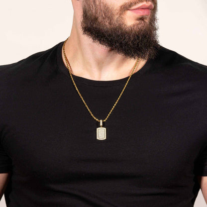 Dog Tag Pendant Hip Hop 925 Sterling Silver