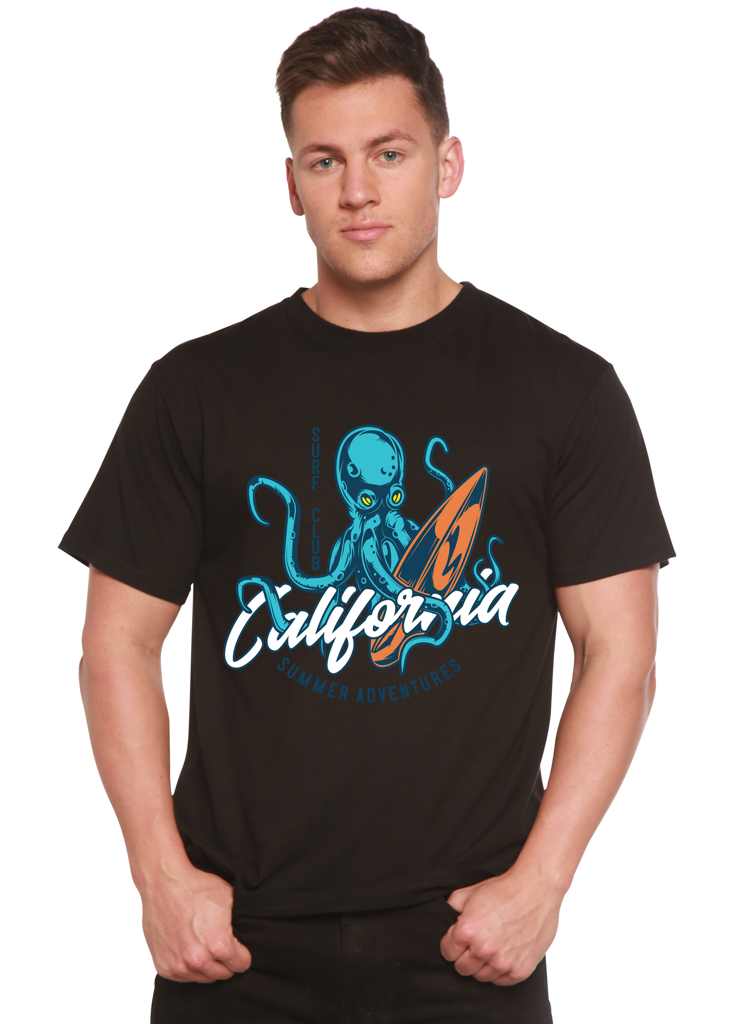 California Summer Adventures Men's Bamboo Viscose/Organic Cotton Short Sleeve Graphic T-Shirt