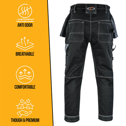 Riggermen Mens Work Pants Lightweight Cargo Tactical Trouser with Holster Pockets Relaxed Fit Safety Pants for Construction - Triathlete Store