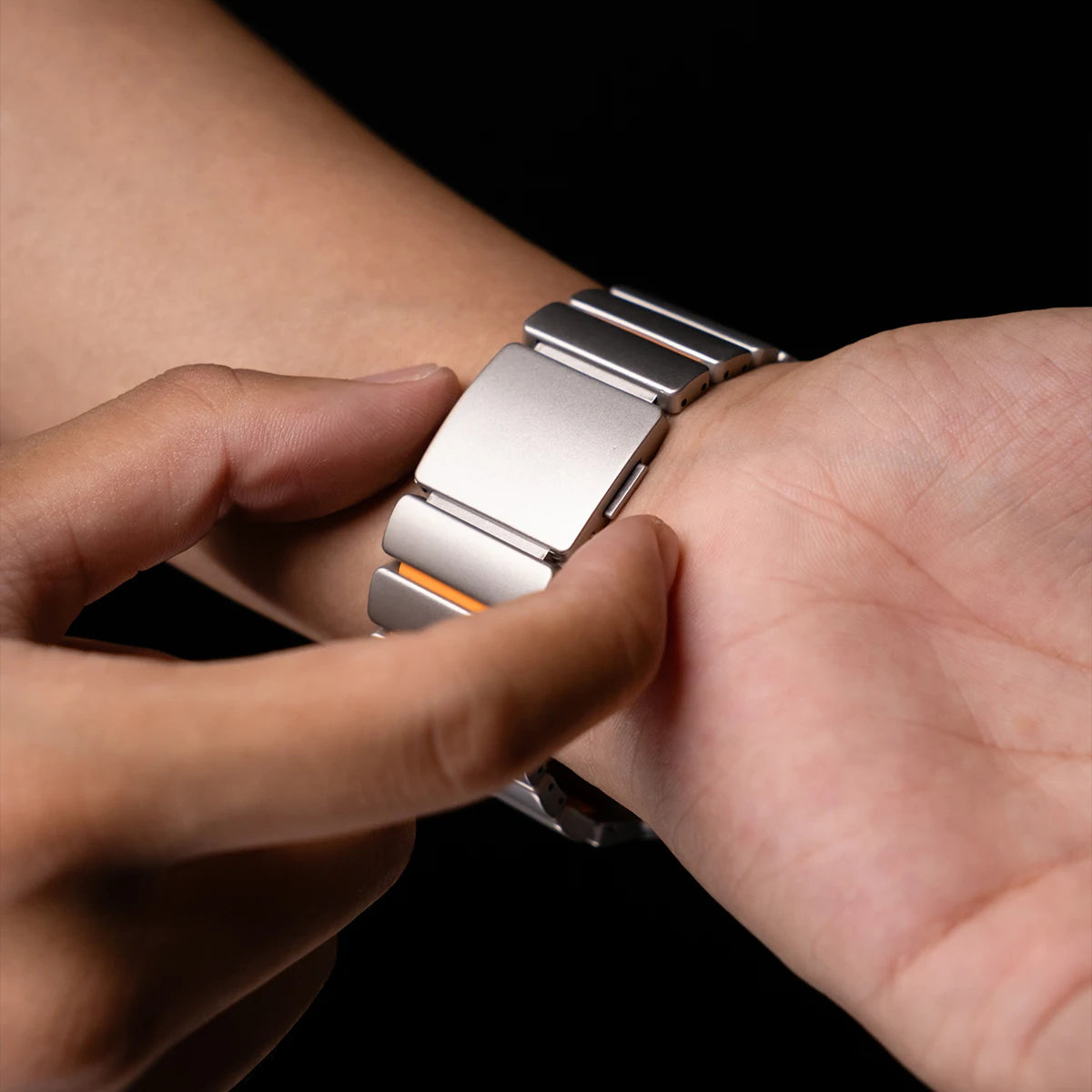 Premium Stainless Steel and Titanium Apple Watch Band | Soft Silicone Lining