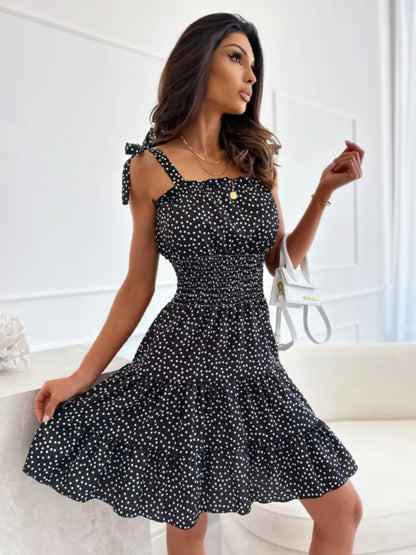 Polka Dot Square Neck Mini Cami Dress