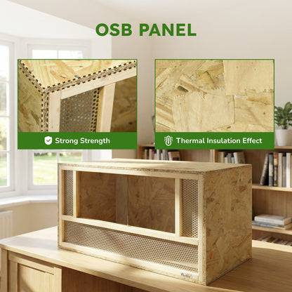 33.6 Gallon Wooden OSB Reptile Enclosure with Sliding Glass Doors