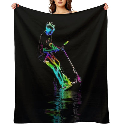 Puddle Jumping - Scooter Boy Throw Blanket