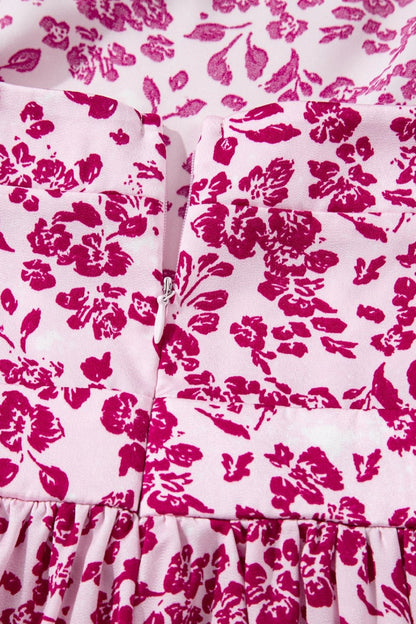Floral Cutout Back Square Neck Maxi Dress