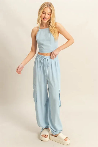 HYFVE Crop Top and Cargo Pants Set