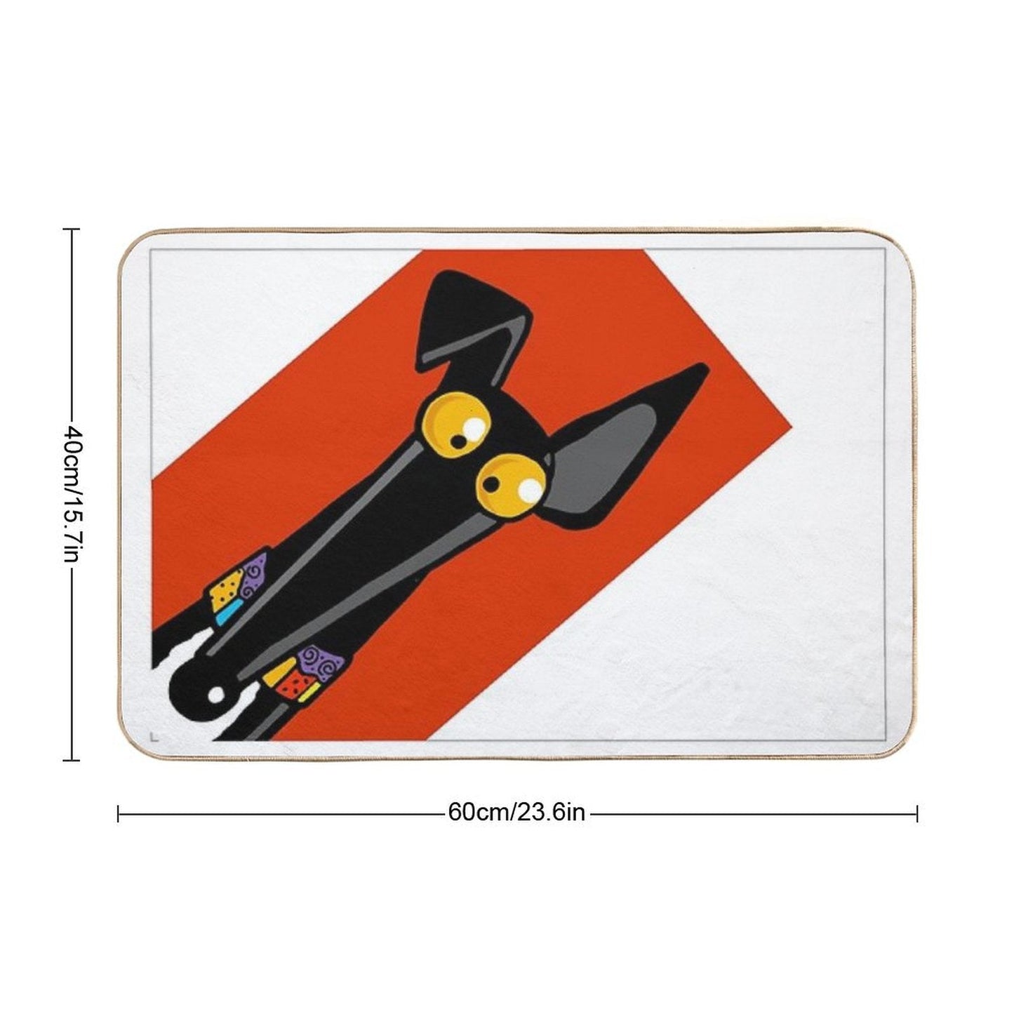 Greyhound Ears Big Red Bath Mat