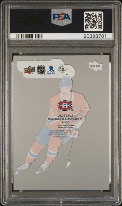 Graded 2022 Upper Deck Juraj Slafkovsky #SG22 Smooth Grooves Rookie RC Hockey Card PSA 10 Gem Mint