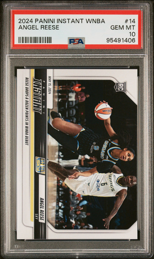 Graded 2024 Panini Instant WNBA Angel Reese #14 Rookie RC Basketball Card PSA 10 Gem Mint