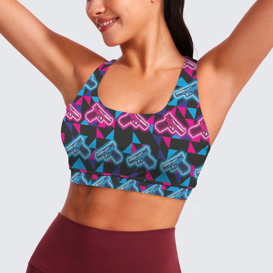 Neon Glocks Crisscross Sports Bra