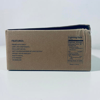 LED Filament Light Bulbs 25-Pack E17 Base 0.7W 40LM