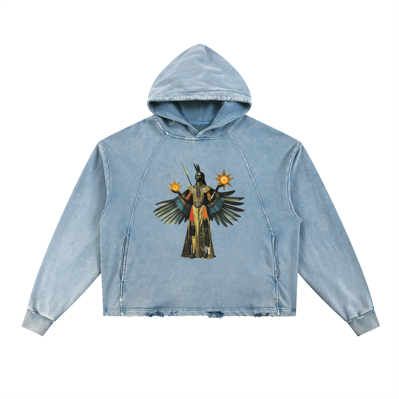 AmaruKhan O.G.'s Vintage Washed Frayed-Hem Hoodie