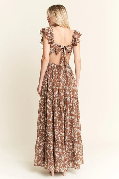 Jade By Jane Ruffle Sleeve Tiered Maxi Dress