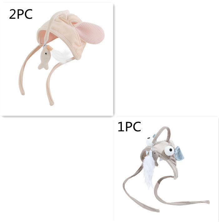 Cat Head Wearing Feather Stick