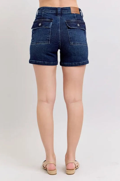 Judy Blue High Waist Back Flap Pocket Denim Shorts