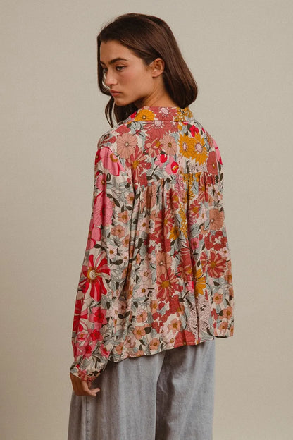BiBi Woven Floral Printed Shirt Top