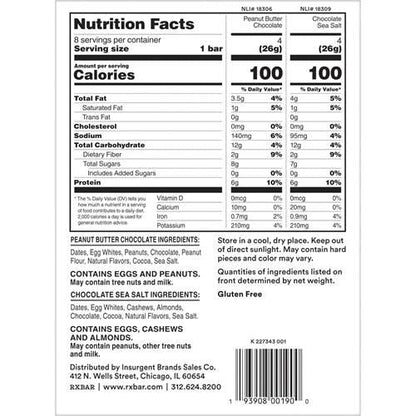 Rxbar Minis Protein Bars, Protein Snack, Snack Bars, Variety Pack, 7.3Oz Box (8 Bars)