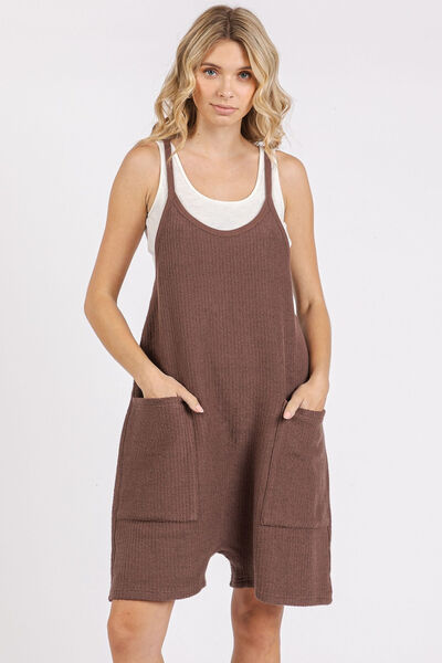 Mittoshop Scoop Neck Spaghetti Strap Overalls with Pockets #2