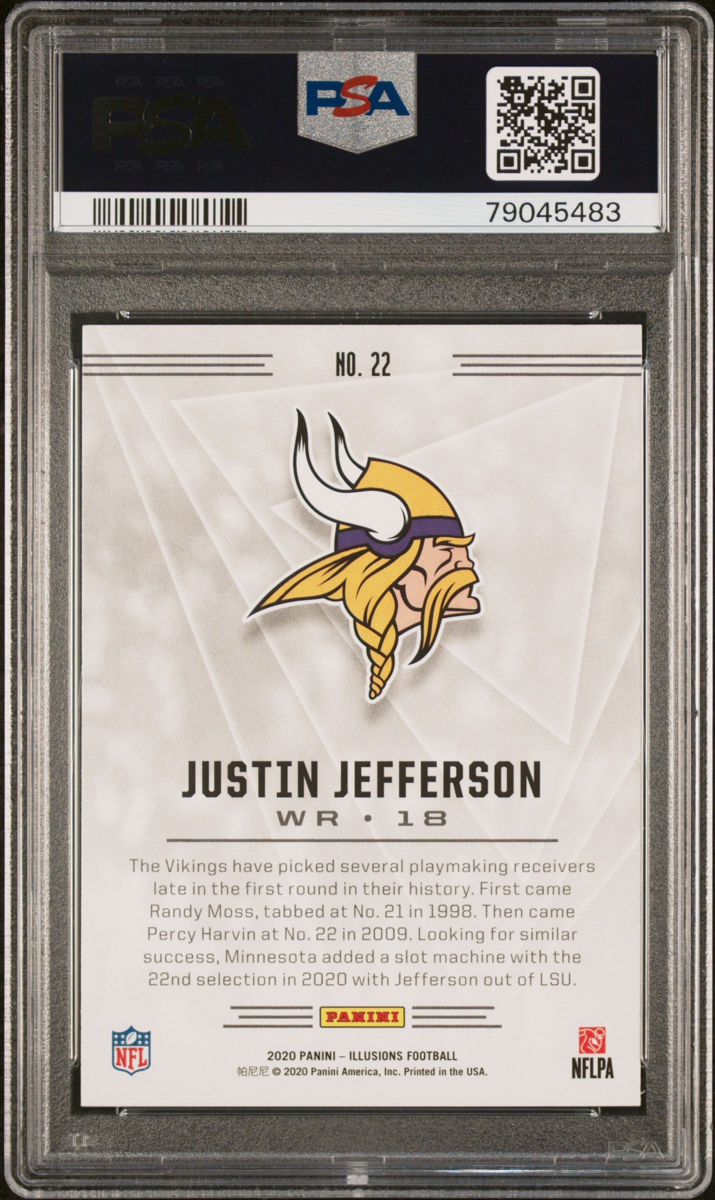 Graded 2020 Panini Illusions Justin Jefferson #22 Retail Rookie RC Football Card PSA 10 Gem Mint