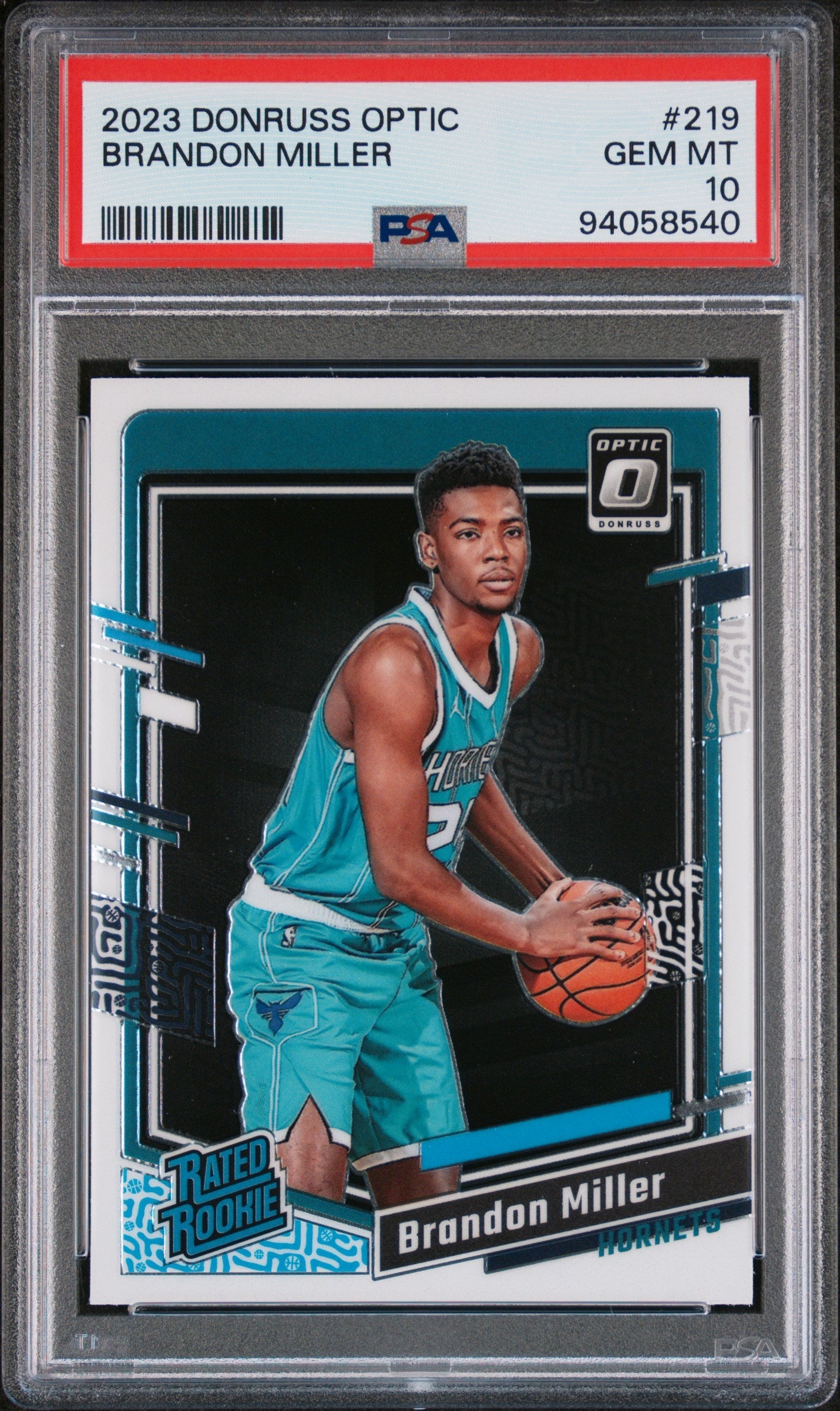 Graded 2023 Panini Donruss Optic Brandon Miller #219 Rookie RC Basketball Card PSA 10 Gem Mint