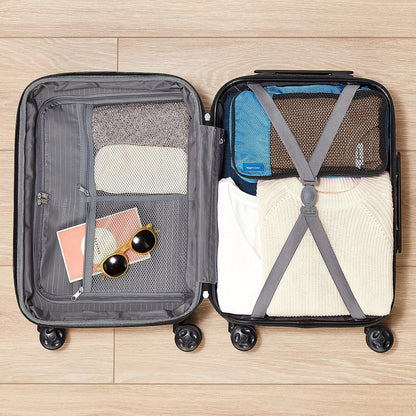Amazon Basics 2-Piece Set Hardside Spinner, Black