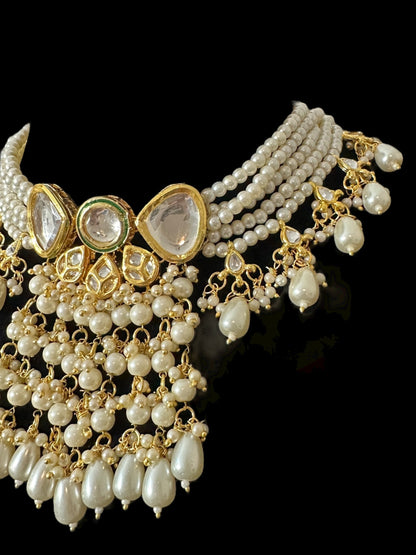 BR499 Nudar bridal set in kundan and pearls ( READY TO SHIP )
