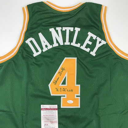 Autographed/Signed Adrian Dantley HOF 2008  Utah Green Basketball Jersey JSA COA