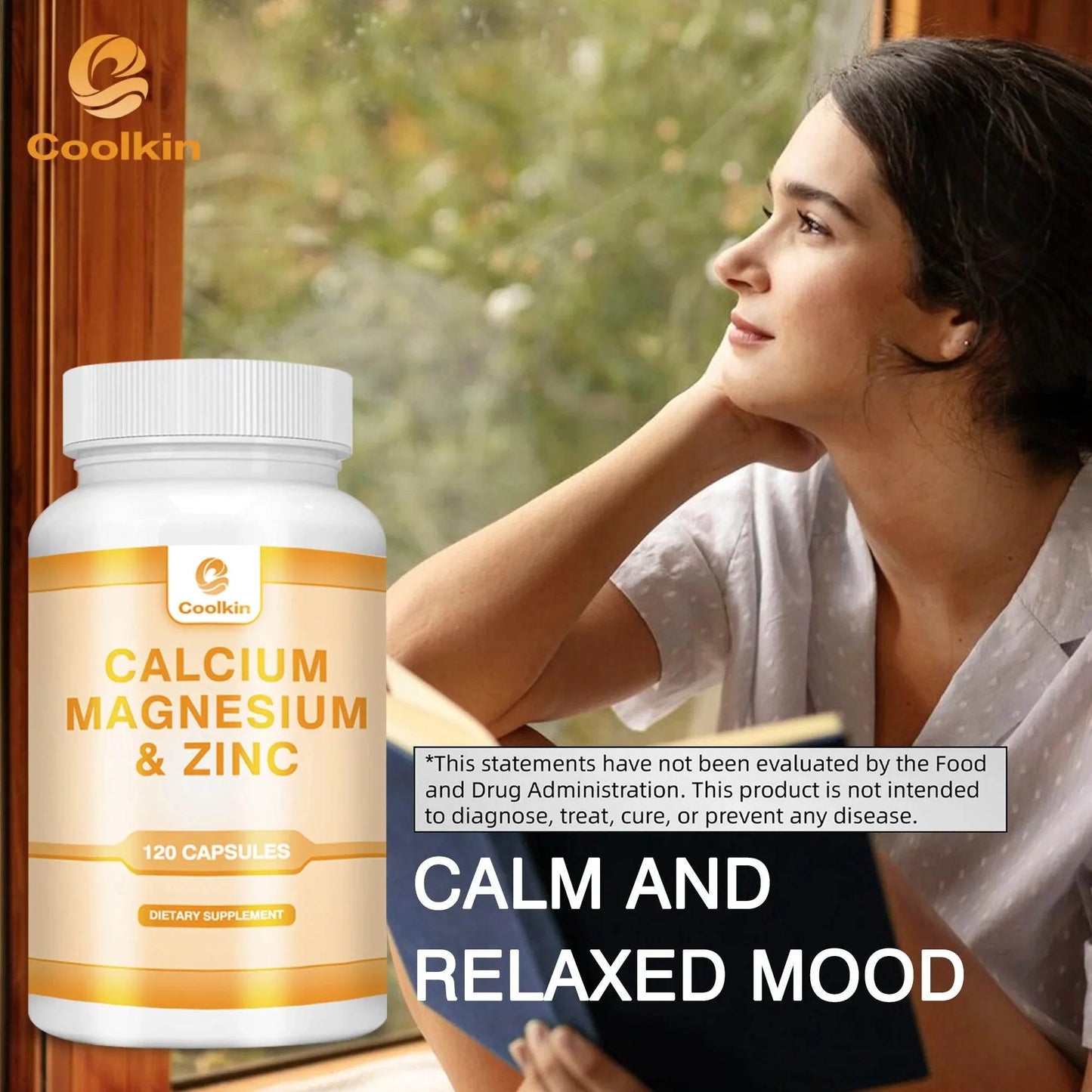 Calcium + Magnesium + Zinc Capsules - Supports Bone Health, Nerve and Muscle Function, Immune Support - 120 Capsules
