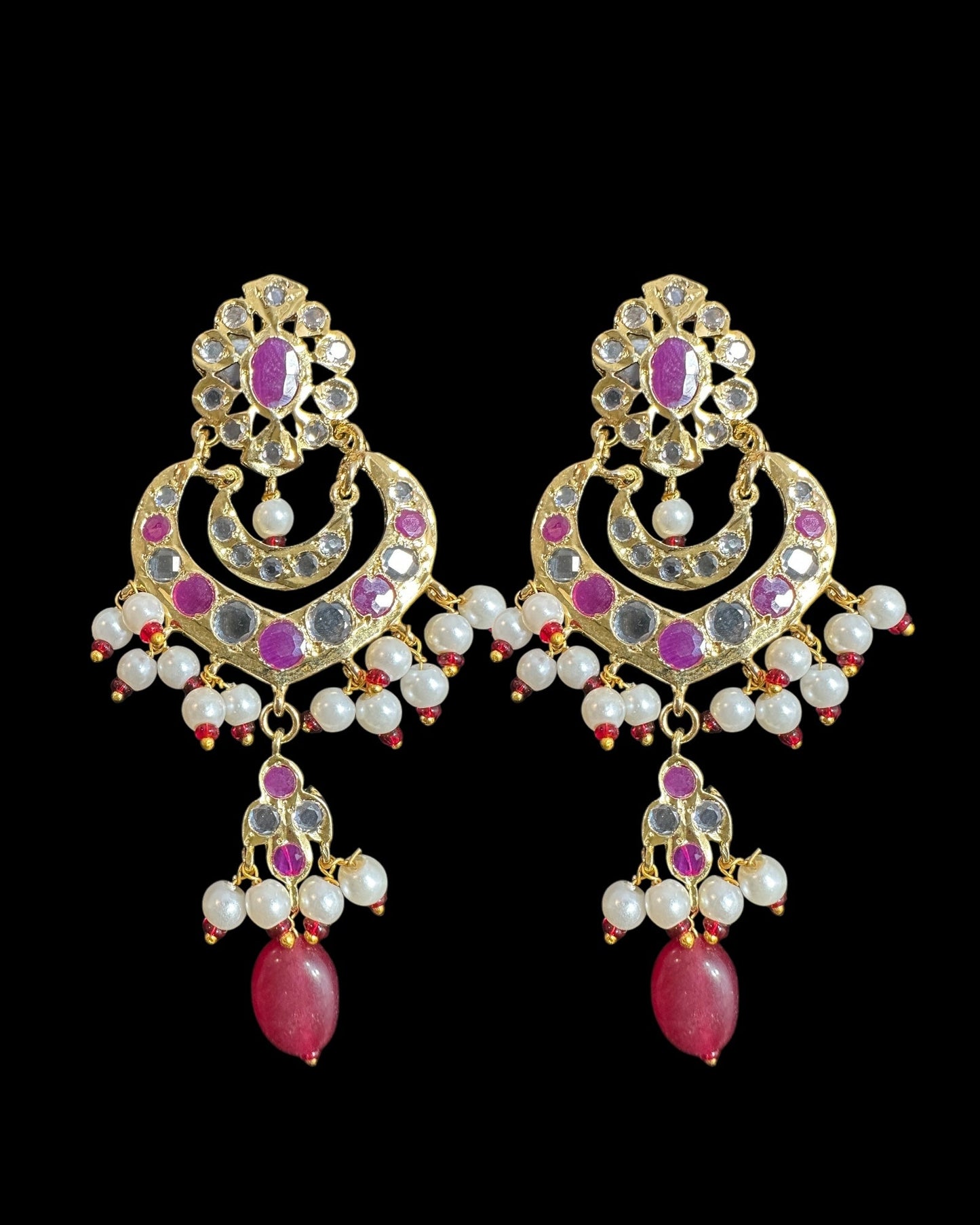 C560 Mahira choker with chandbali and tika in red beads ( READY TO SHIP )