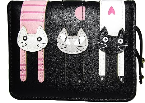 Women Cute Cat Wallet Coin Purse Bifold Wallet Clutch Bag