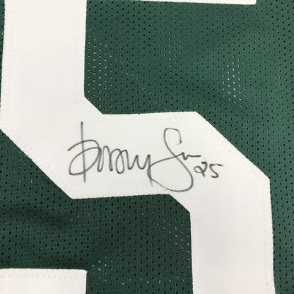Autographed/Signed Dorsey Levens Green Bay Green Football Jersey Beckett BAS COA