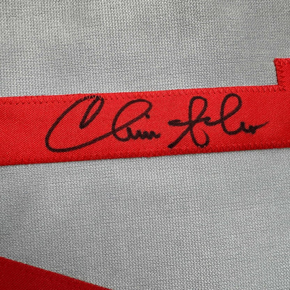 Framed Autographed/Signed Chris Sabo 35x39 Cincinnati Grey Baseball Jersey JSA COA