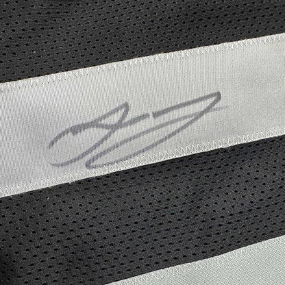 Framed Autographed/Signed Jakobi Meyers 35x39 Las Vegas Oakland Black Football Jersey Beckett BAS COA