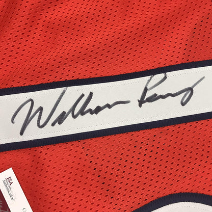 Autographed/Signed William Perry Fridge  The Refrigerator Chicago Orange Football Jersey JSA COA