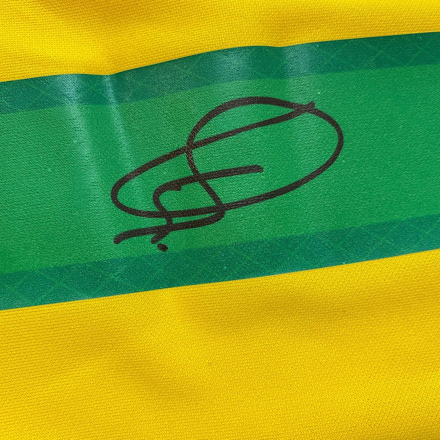 Framed Autographed/Signed Vini Vinicius Jr. 35x39 Brazil Yellow Soccer Jersey Beckett BAS COA