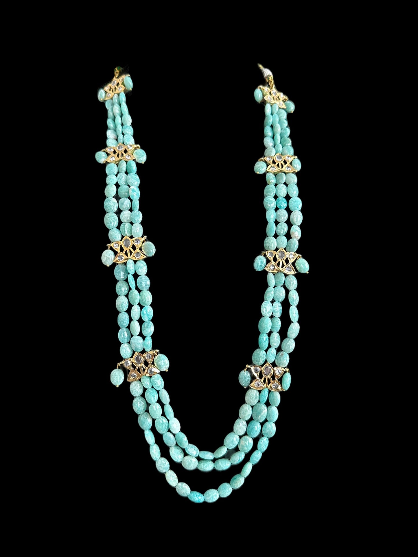 DLN65 turquoise  beads Rani haar with earrings ( READY TO SHIP )