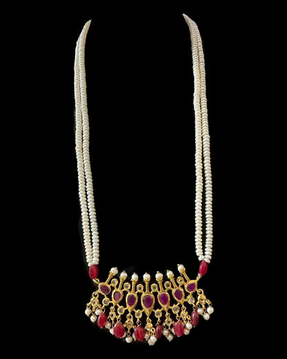 PS558 Hyderabadi / Nizami tirmani in fresh water pearls with chandbali( READY TO SHIP )