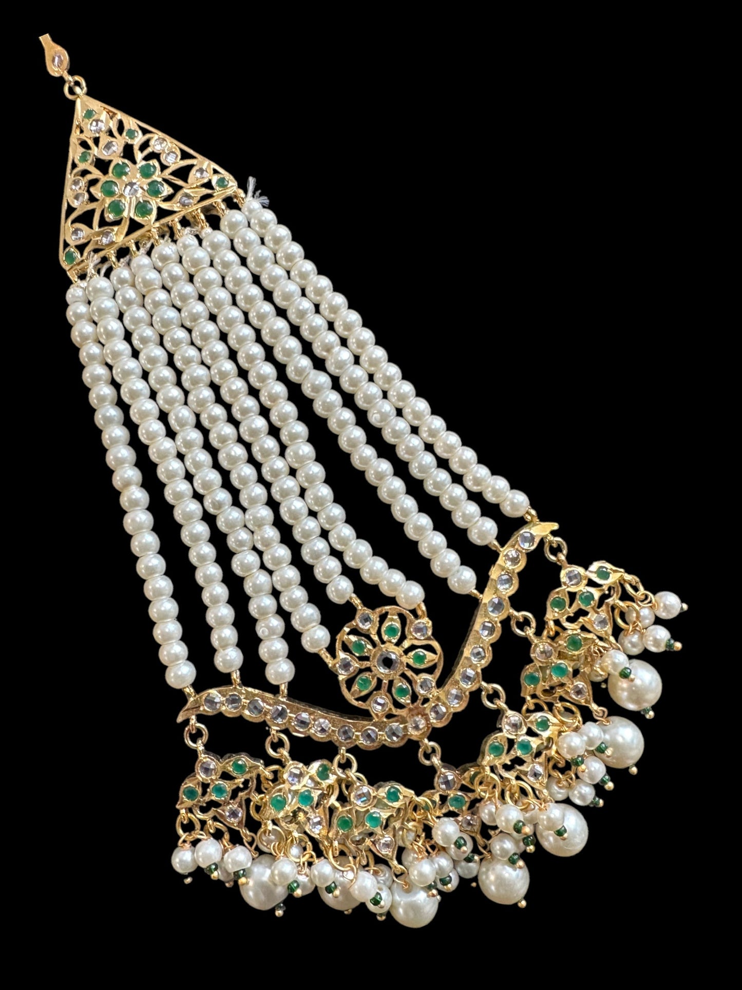 DJHR110 Diya jhoomar in green  ( READY TO SHIP )