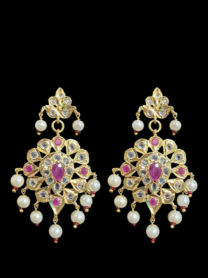 C281 Alvira ruby choker with shell pearls ( SHIPS IN 2 WEEKS )