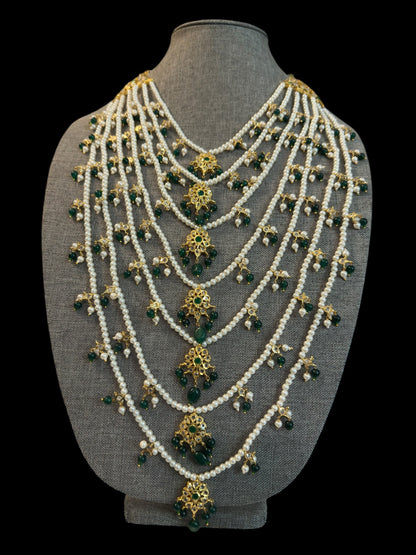 SAT103 Hyderabadi bridal satlada green ( READY TO SHIP )