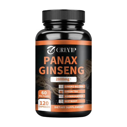 Panax Ginseng Supplement - Improve Memory and Concentration, Enhance Energy Endurance - 120 Capsules