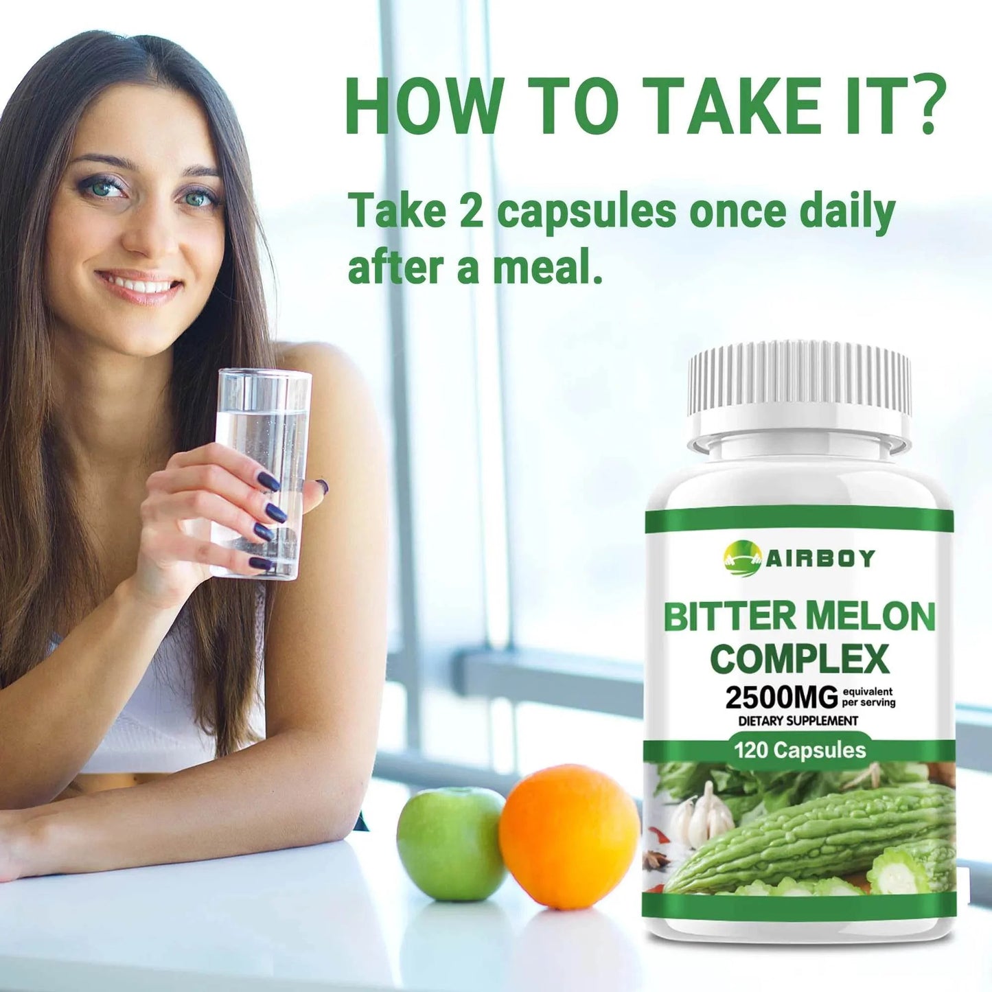 Bitter Melon Capsules - Promote Glucose Metabolism, Weight Management, Digestive Health - 120 Capsules