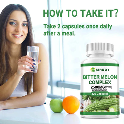 Bitter Melon Capsules - Promote Glucose Metabolism, Weight Management, Digestive Health - 120 Capsules