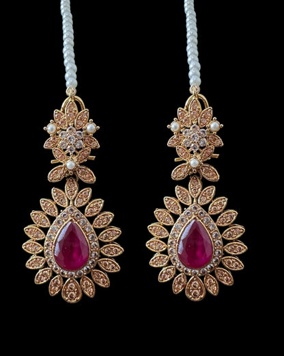 BR463 Ruby and zircon bridal set ( SHIPS IN 4 WEEKS )