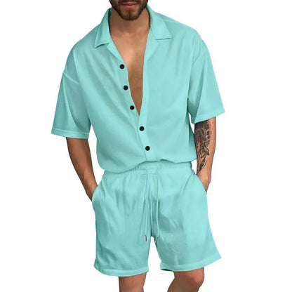 Cardigan casual beach shorts set