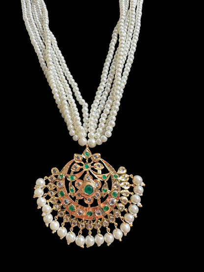 PS340 Nihar pendant set ( emerald ) (READY TO SHIP)