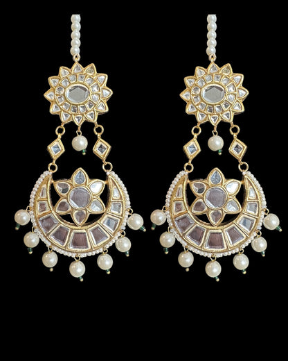 C546 Gold plated kundan Aad choker with earrings ( READY TO SHIP )
