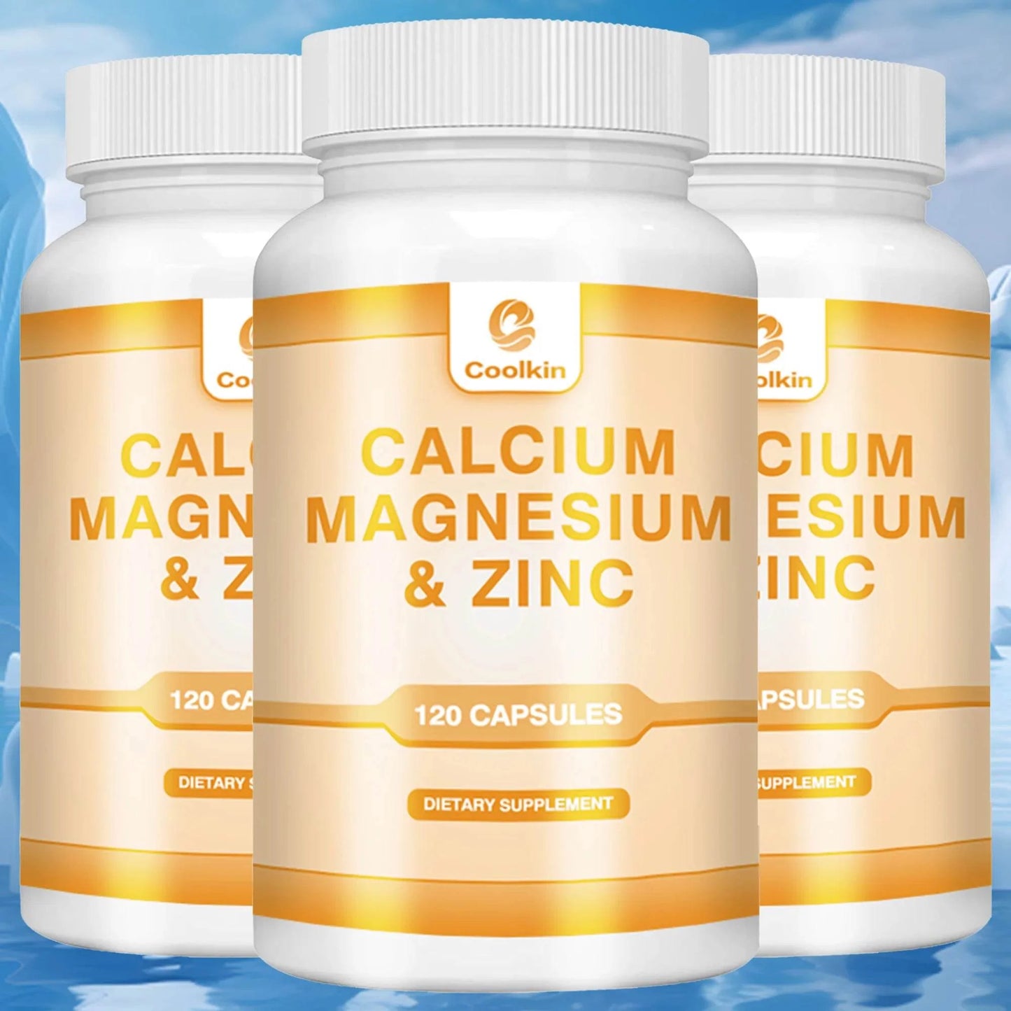 Calcium + Magnesium + Zinc Capsules - Supports Bone Health, Nerve and Muscle Function, Immune Support - 120 Capsules