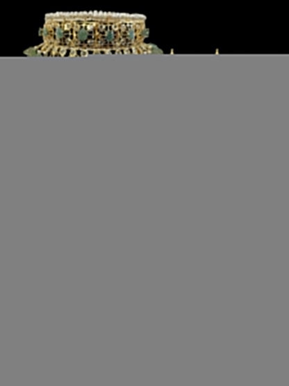 BR498 Insia bridal jadavi lacha satlada set in emeralds , ( READY TO SHIP )