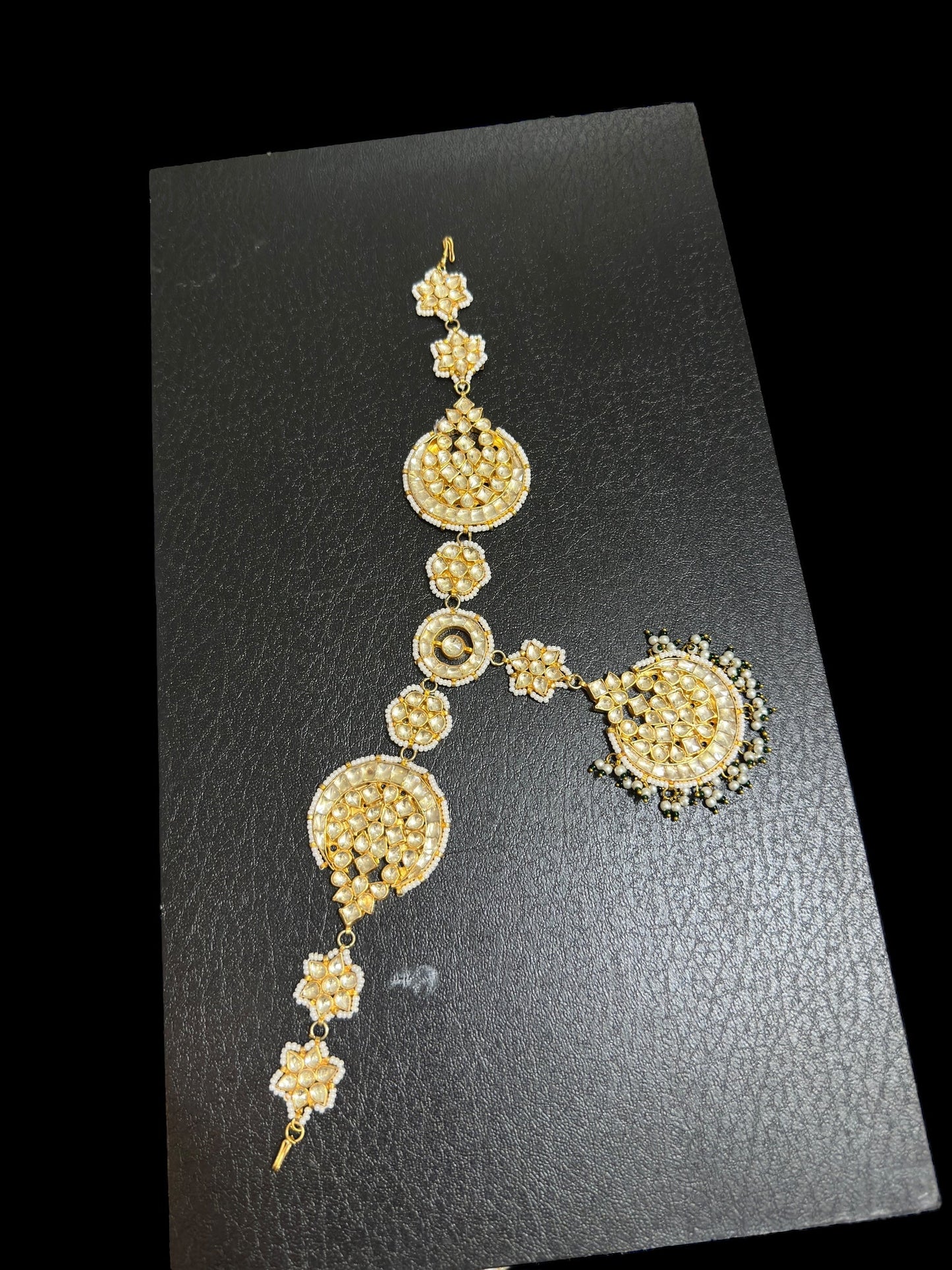 DJTK340 Pachi kundan sheeshphool ( SHIPS IN 4 WEEKS )